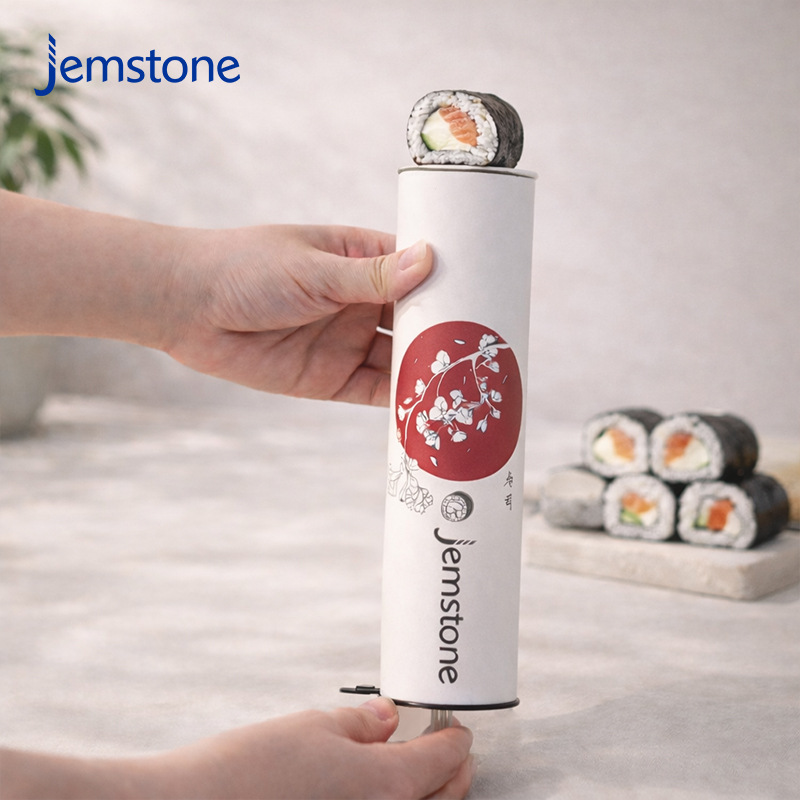 Tubo de Papel para Empaque de Sushi de Papel y Cartón con Impresión UV para Alimentos