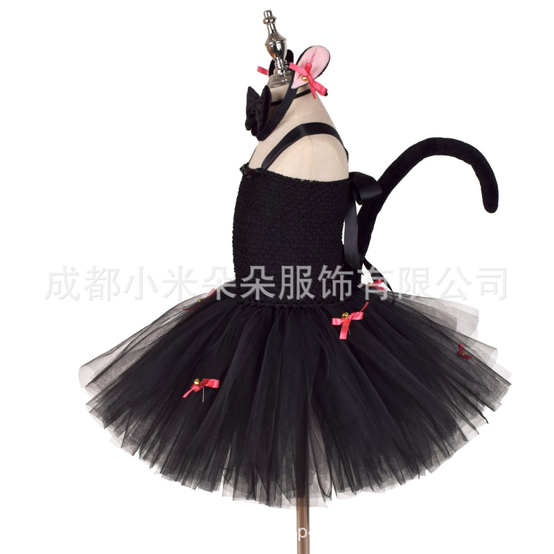 新しい動物のワンピースの猫の鈴の蓬蓬のスカートの六一子供の日のショーの服の越境のtuu dress|undefined