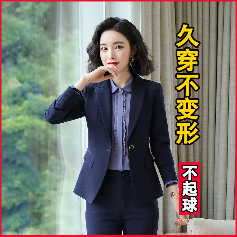 Graduation season suit, black suit jacket, female autumn and winter college student interview, professional formal attire, work small suit top