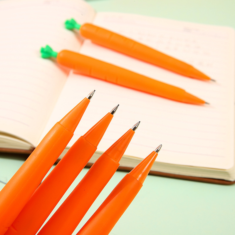 Estudiante 0,5mm lápiz automático de actividad automática lápiz de dibujos animados zanahoria pequeña papelería fresca pluma de escritura