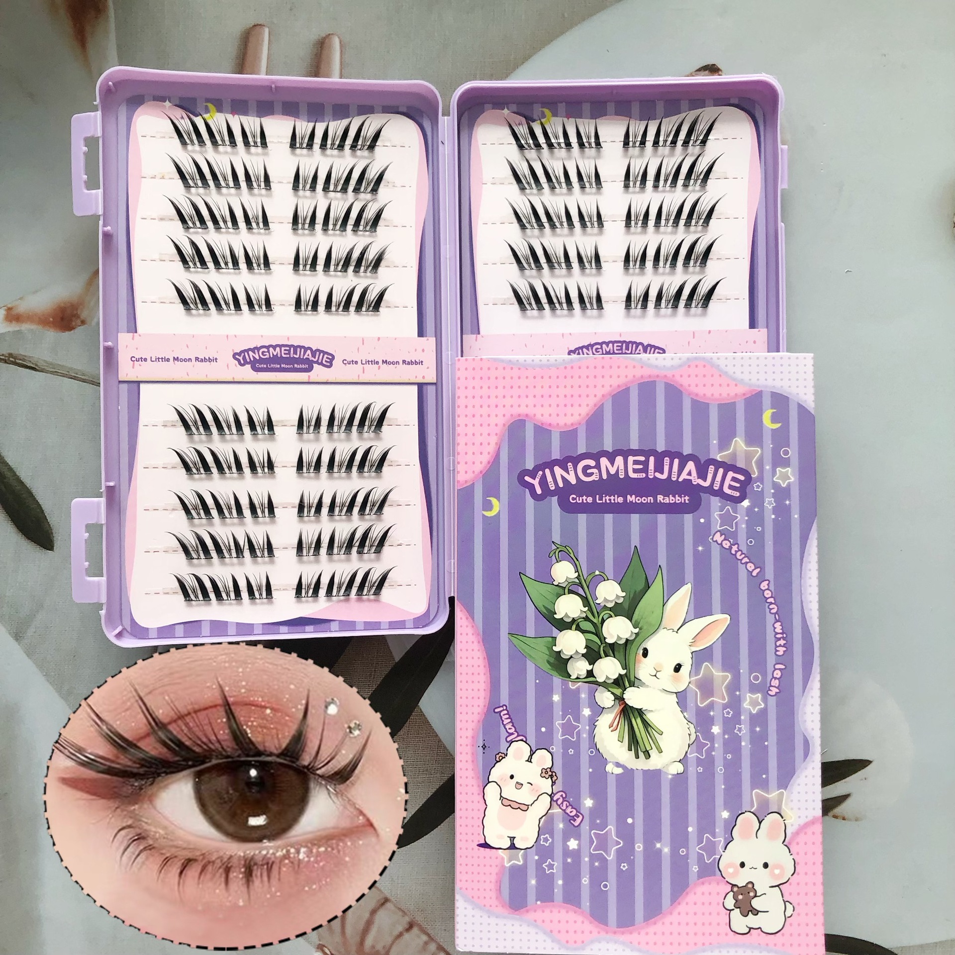 20 filas de paquete de regalo de pestañas falsas transfronterizas YF67 es ideal para el maquillaje diario o de viaje, pestañas falsas sin pegamento