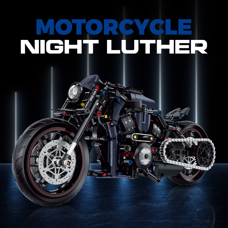 Doble alto retro Harley motocicleta ensamblaje juguetes pequeños bloques de partículas modelo de tecnología de moda para jugar regalos para niños image 5