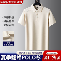 2025 夏の新ファッショントレンド Tシャツメンズハンサムラペルプルオーバー通気性半袖 Tシャツトップトレンディ