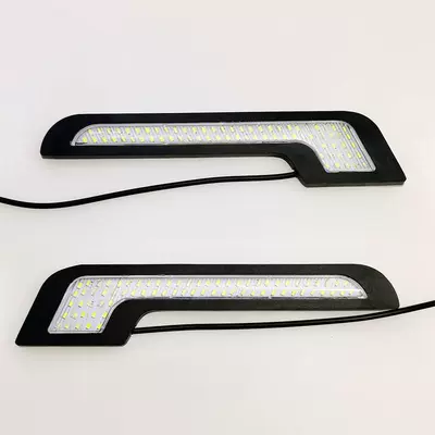 Car LED universal daytime running lights highlight waterproof 7-shaped daytime running lights modified Mercedes-Benz L-shaped lights decoration (Gündüz işıqları) - white-white-light-7-shaped-led-daytime-running-light