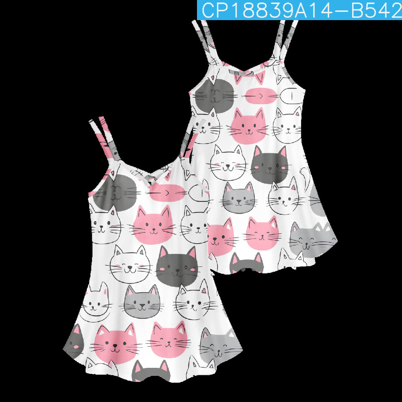 Cross-Border Independent Site Plus Size Suspender Dress Fashionable Elegant Personalized Animal Type Printing Wholesale Cross-Border Independent Site Plus Size Suspender Dress Fashionable Elegant Personalized Animal Type Printing Wholesale