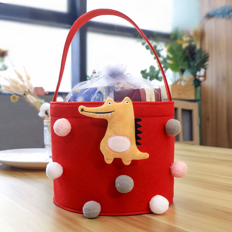 Bolsa de fieltro de dibujos animados bolsa de regalo de mano bolsa de regalo de publicidad bolsa de almacenamiento de fieltro Cubo de luna llena regalo de mano con cubo