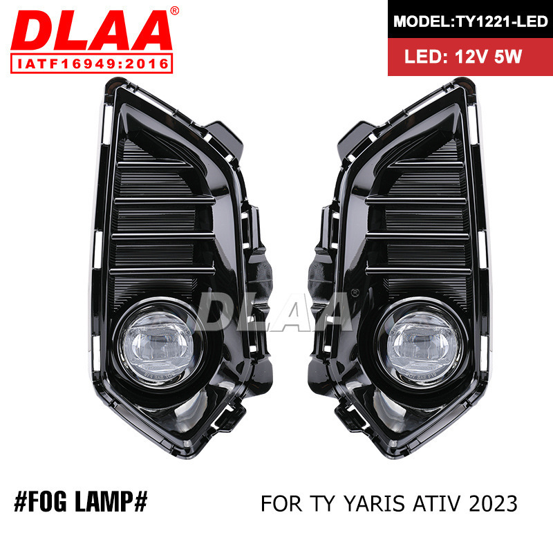 Aplicable a Toyota 22 / 23 Yaris ATIV lámpara de niebla delantera LED renovación de luz de conducción diurna de flujo de agua lámpara de barra frontal