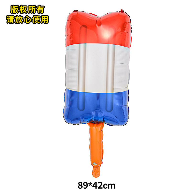 Balón de forma de globo de película de aluminio de forma de helado fiesta de verano decoración de aluminio para niños