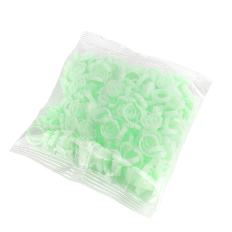 Venta al por mayor de pestañas postizas injertadas taza de anillo de goteo de pegamento 100/paquete de hermosas pestañas flor taza de anillo herramienta de bandeja de pegamento