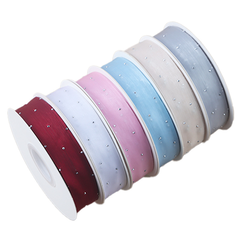 (2개) 공장 재고 도매 직접 판매 꽃 포장 재료 다이아몬드 실크 리본 꽃 케이크 선물 장식 리본