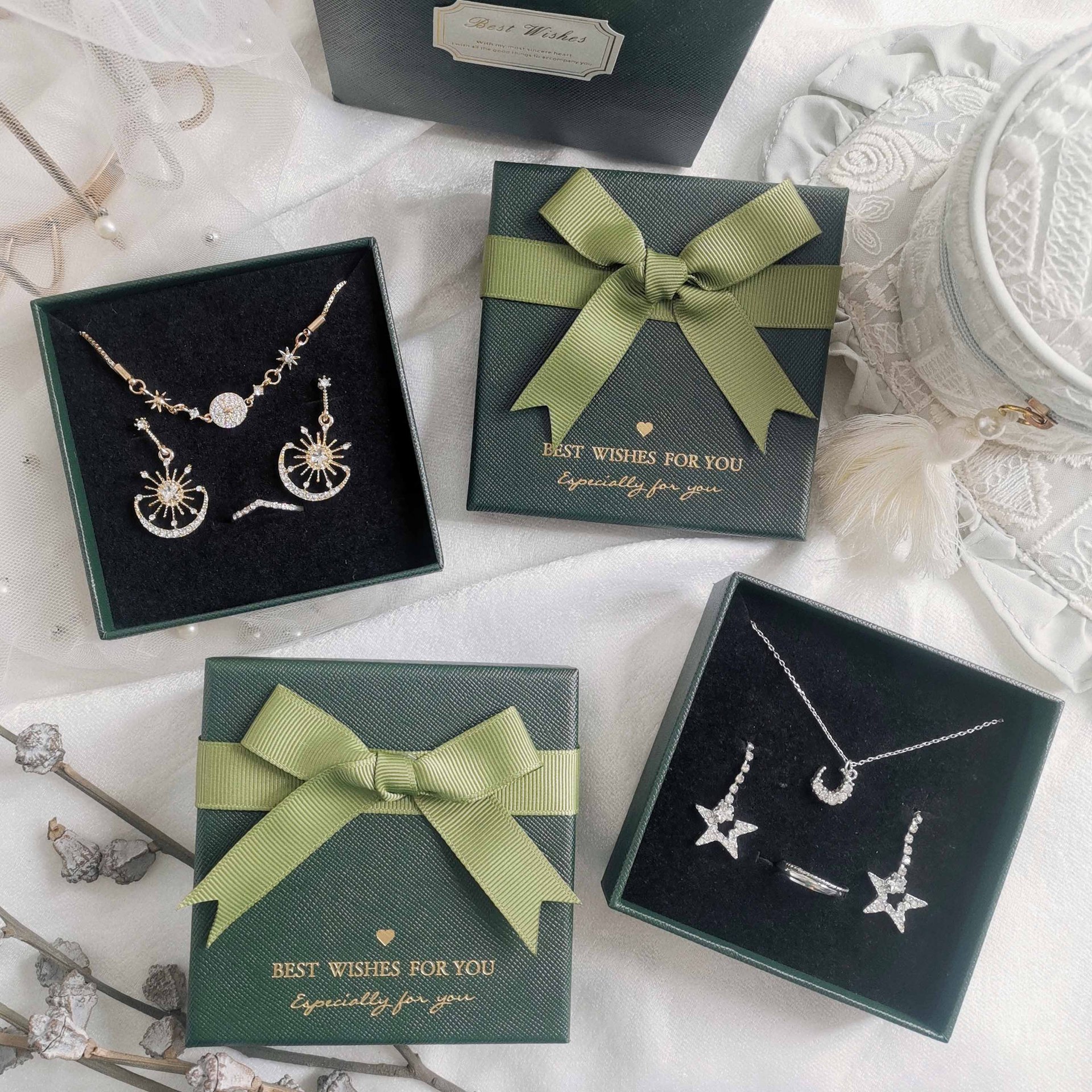 Fashion Solid Color Paper Jewelry Boxes 1 Piece