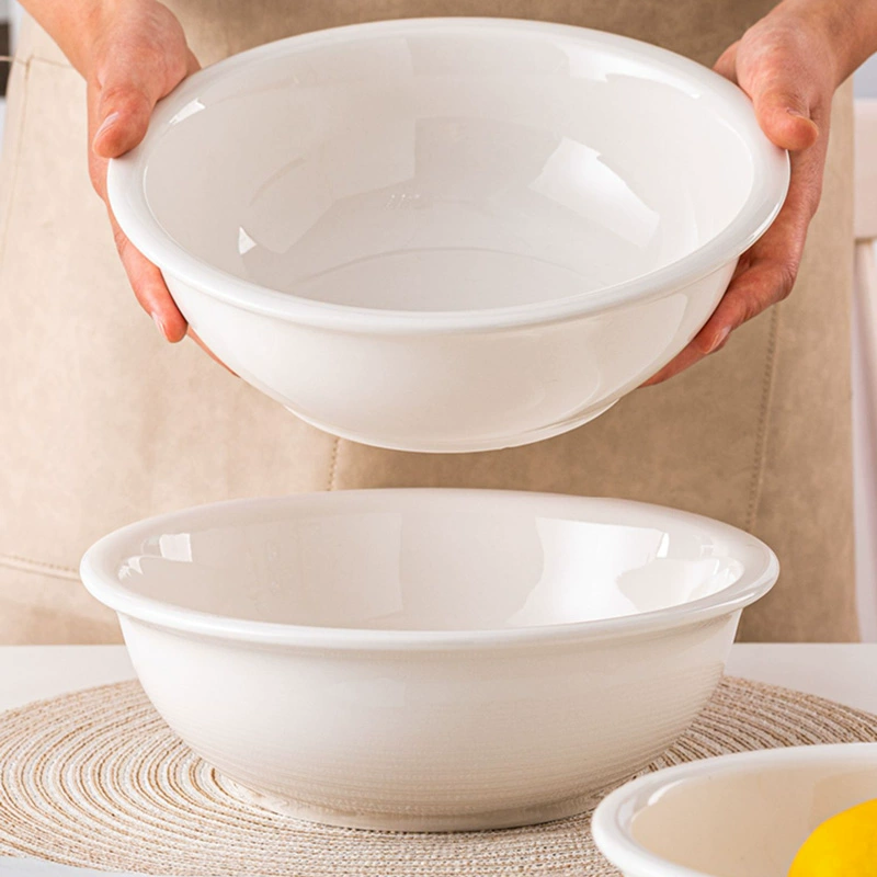 Большая белая керамическая миска для домашнего использования, подходит для глубокого супа, пригодна для использования в микроволновой печи, очень большого размера.