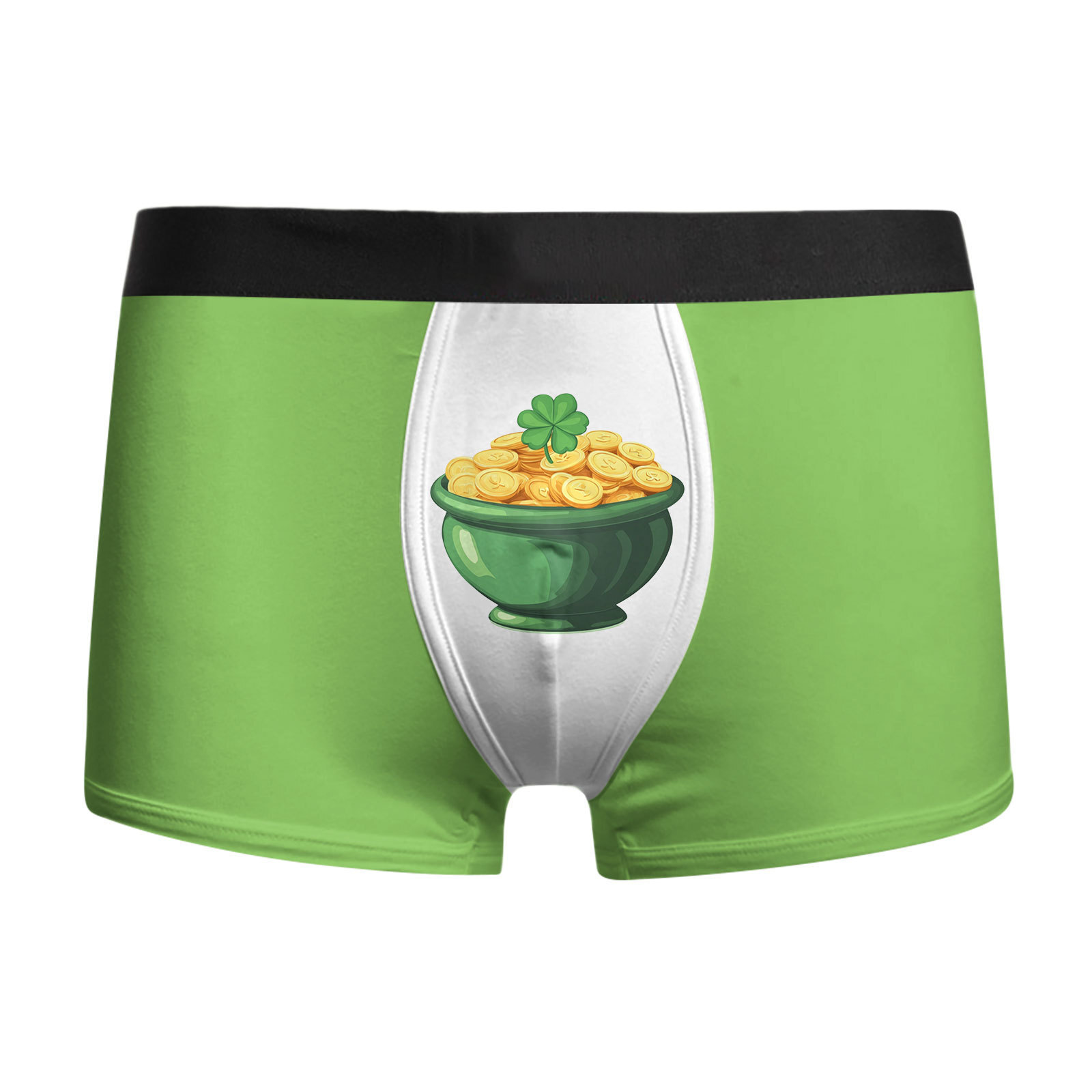 Ropa interior para hombres, ropa interior para hombres, calzoncillos bóxer transpirables baratos, pantalones cortos bóxer con estampado de trébol de cuatro hojas de vacaciones MP01