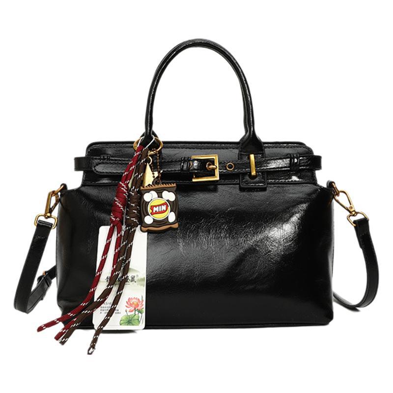 2024 otoño e invierno nuevo estilo de moda de alta gama Kelly Tote bolso de mano de un solo hombro retro de gran capacidad para viajeros transfronterizos