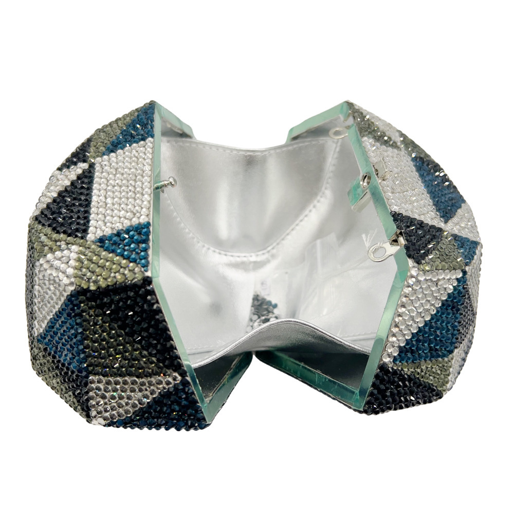 Bolsa de diamantes tridimensional Rhinestone, bolsas de cena de diamantes, vestidos de fiesta, bolsas de mano de diamantes completas
