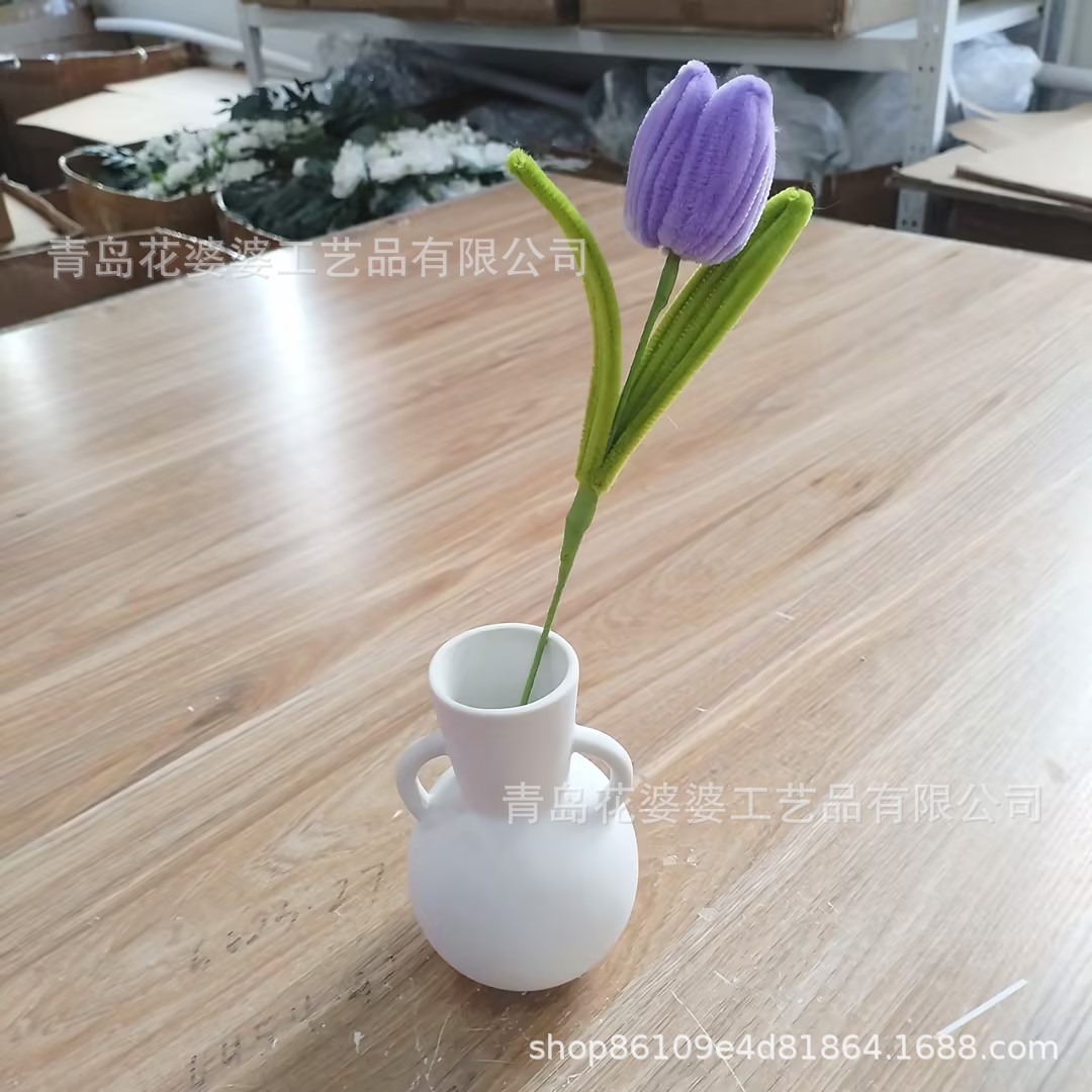 Flores de simulación de palo de torsión al por mayor dulces hechos a mano color flores de tulipanes flores falsas regalos de vacaciones decorativas para el hogar