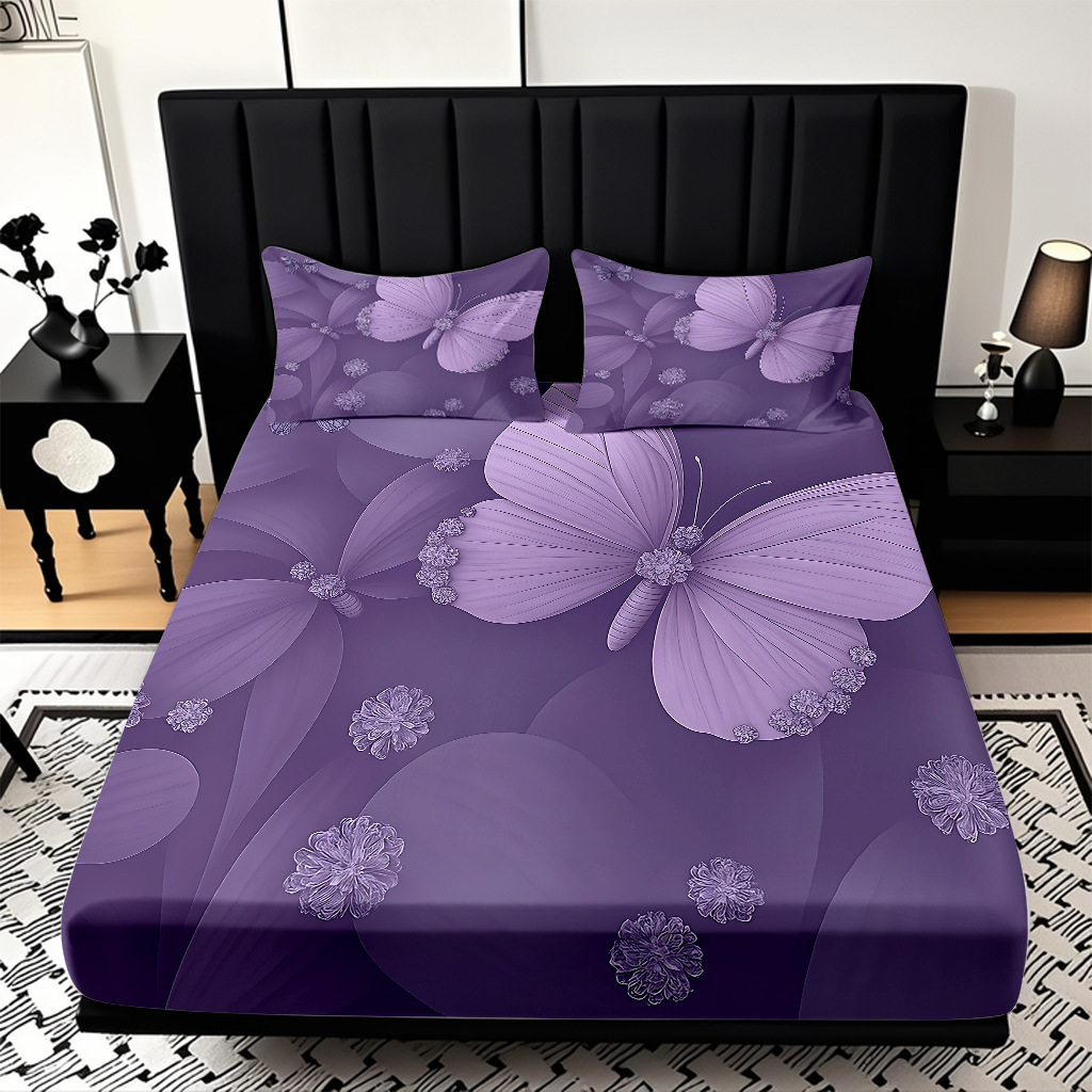 TEMU / JIT cama abrasiva Kits de almohada mariposa de color impresión digital 3D fuente de ropa de cama fabricantes