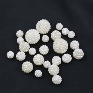 Abs Imitation Pearl Off-White Rotating Bayberry Ball Straight Hole Round Loose Beads DIY Handmade Hairpin Headdress Material Accessories