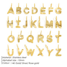 驰航饰品DIY不锈钢字母吊坠个性批花项链手链时尚