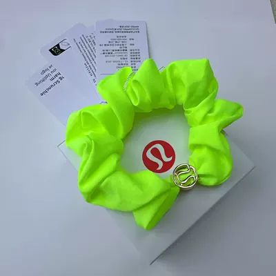 Elastic Scrunchie Metal Logo: Saç üçün rezinlər - whd-hair-tie-fluorescent-green
