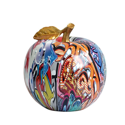 European style colorful creative water transfer imitation apple ornaments light luxury home living room entrance TV cabinet fruit decoration