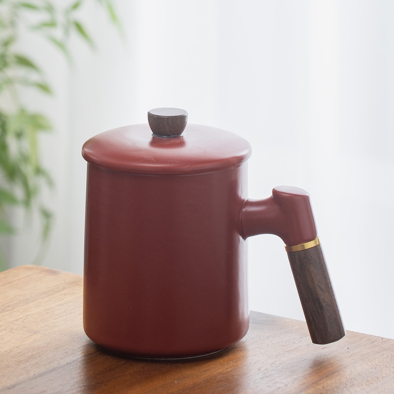 Taza de madera creativa con marcador de escritura de madera de sandalwood marcadores taza de cerámica taza de café taza de agua logotipo tallado