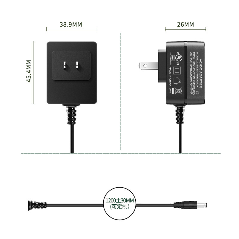 米国標準電源アダプタ 5V1A2A LED デスクランプ Xiaodu カメラ医療用電源充電器 UL 認証済み|undefined