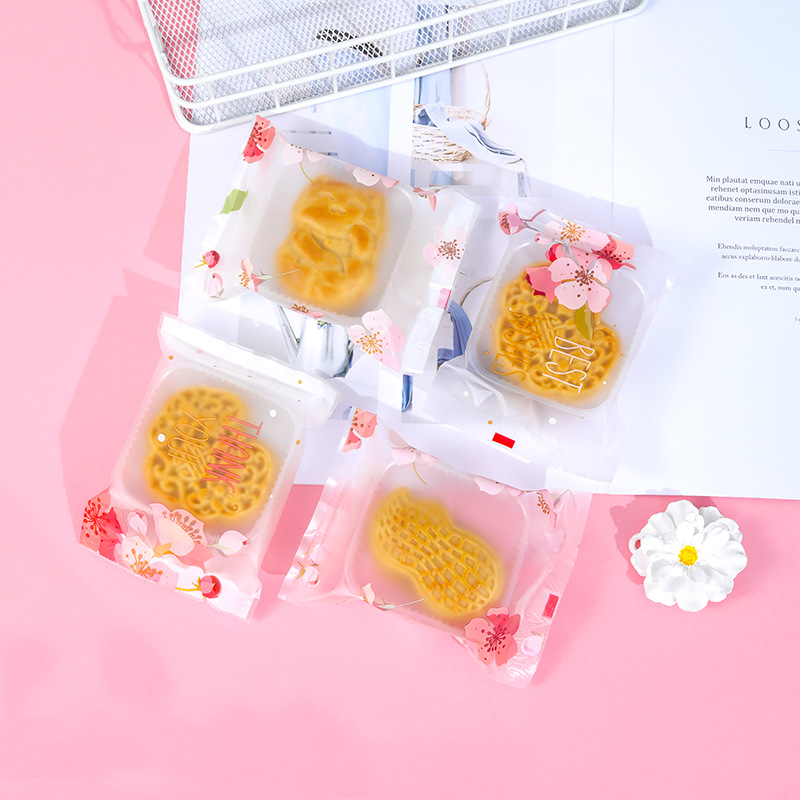 厂家批发现货桃花酥包装袋月饼机封袋冰皮绿豆糕蛋黄酥袋子100个