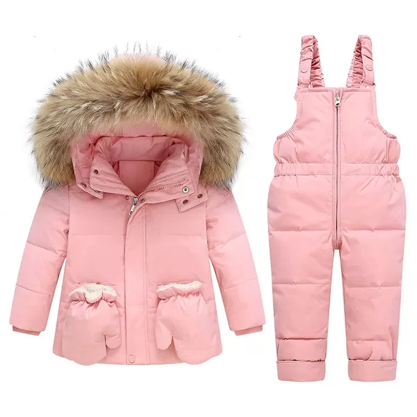 Factory direct European and American children's down jacket suit 1-6 years old thick ski suit two-piece wholesale foreign trade