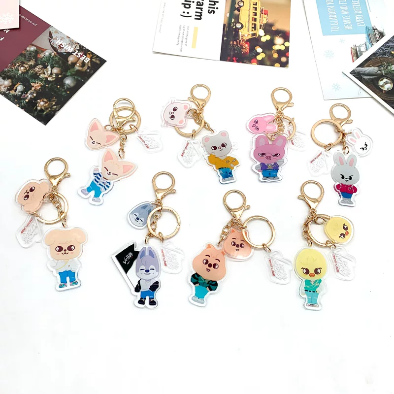 Cartoon keychain, acrylic double-sided accessory, pendant