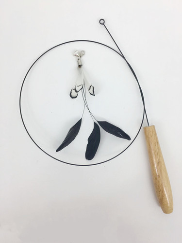 Starfish Cat Teaser Feather Bell Long Rod Soft Humanoid Fishing Cat Wand Durable Replaceable Head Cat Toy