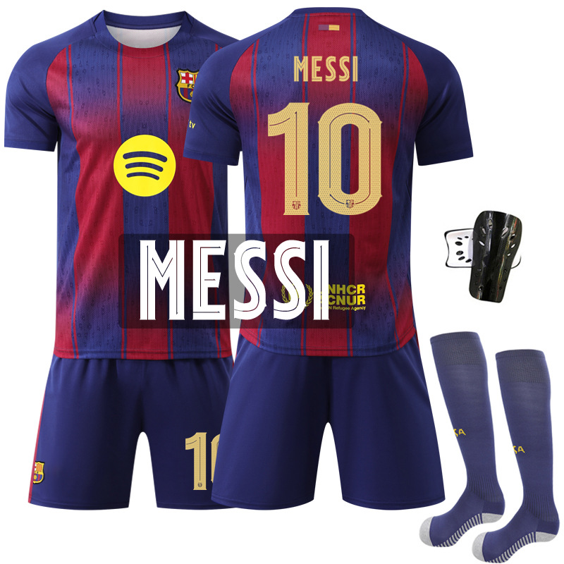 No. 10 messi wears socks + protective gear