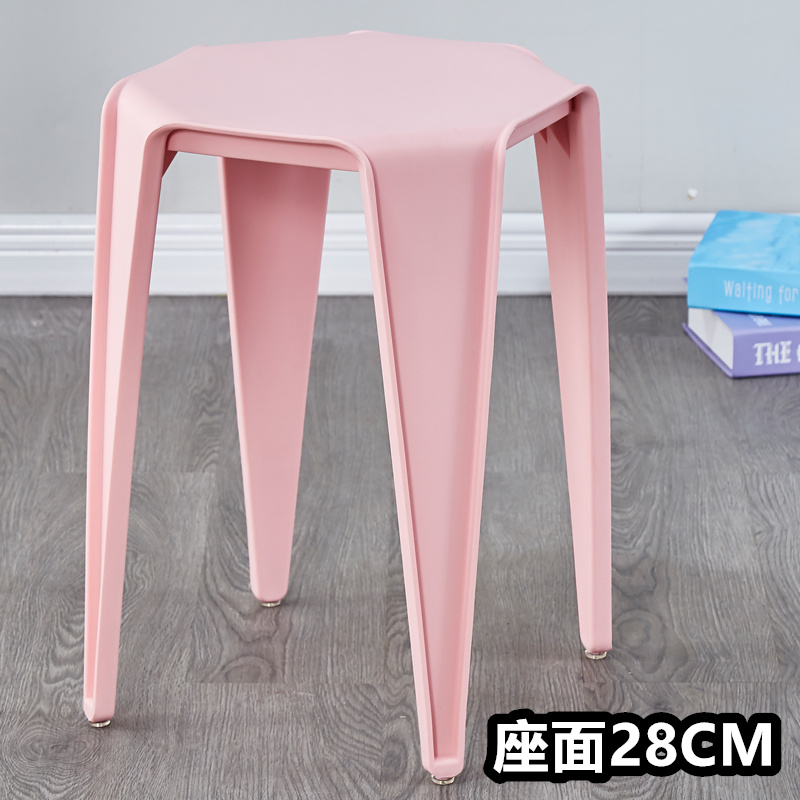 핑크-올플라스틱-사각스툴-좌석면 28CM ⚑