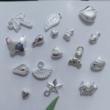 亮银色复古项链手链吊坠熊仔蝴蝶五角星合集diy手工串珠材料配件