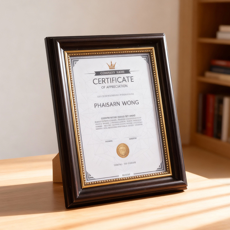 Advanced Honor Certificate Frame Wall Hanging Creative A4 Photo Frame Empty Frame Table Primary School Student 8inch Certificate Display Frame Wholesale