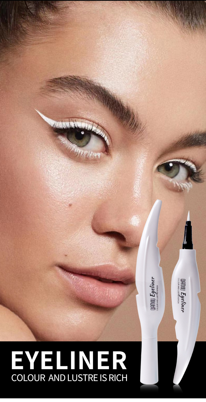 QIANXIU Cross-border bestseller white eyeliner pen, non-smudging, extremely fine, quick-drying colored eyeliner liquid wholesale Item Picture