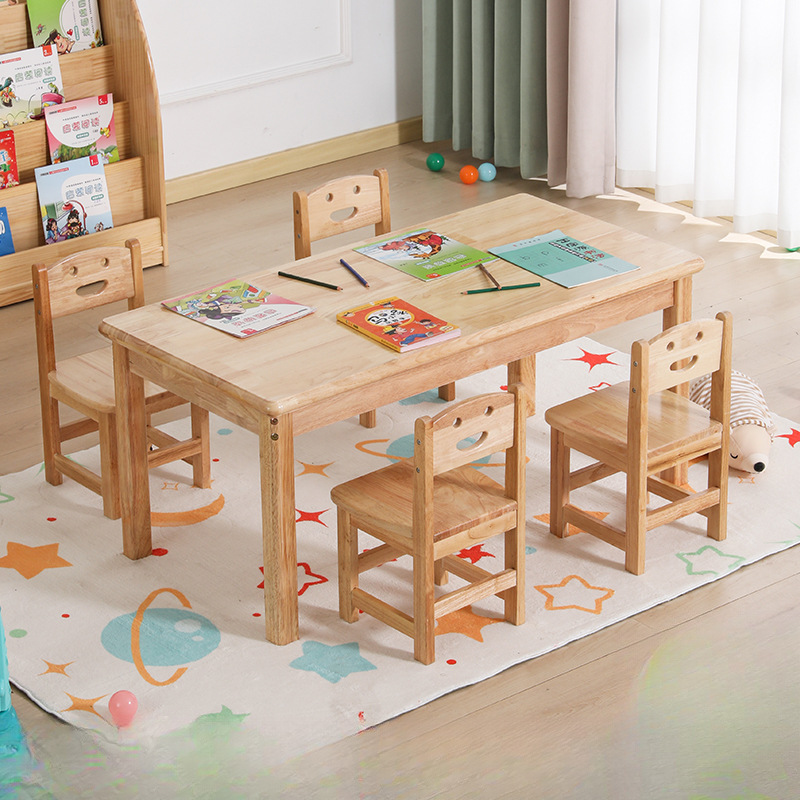 Kindergarten Table Solid Wood Children's Table and Chair Toys Baby Early Education Learning Desk Hand Reading Writing Desk