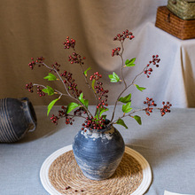 仿真赤南九豆果花摆设客厅干花假花红浆果相思豆软装饰艺婚庆布景