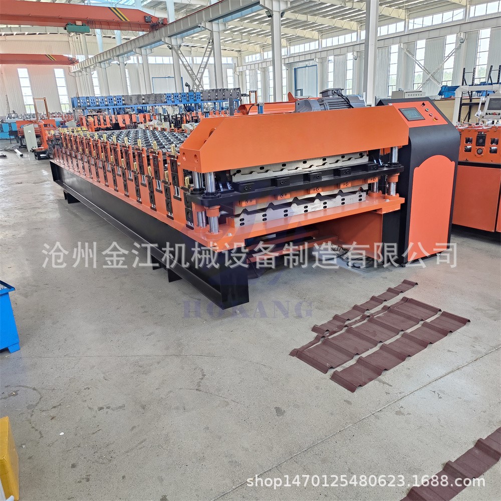 南非热销双层压瓦机 轧制金属彩钢屋面板制造机 冷弯设备
