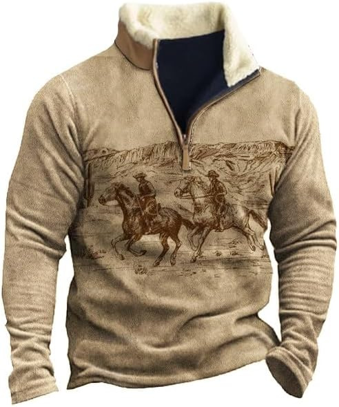 Wholesale Men's Vintage Style Printing Long Sleeve Printing Men's City hoodies display picture 5