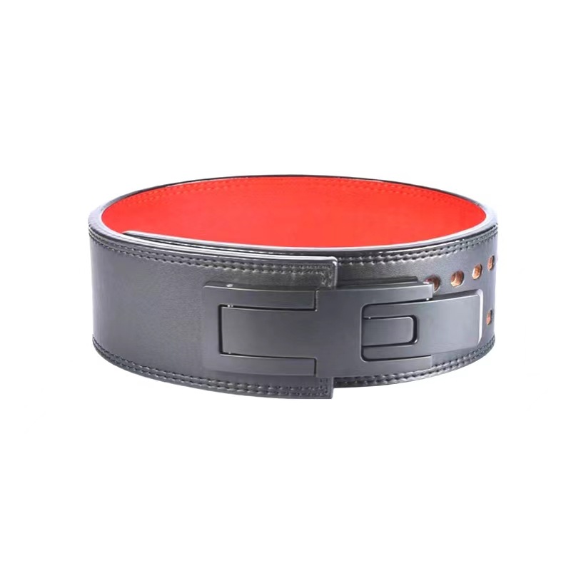 Cinturón de fitness Sentadilla de peso duro de piel de vaca cinturón de hombre pesado con hebilla de palanca cinturón de fitness de piel de vaca SBDYELANG