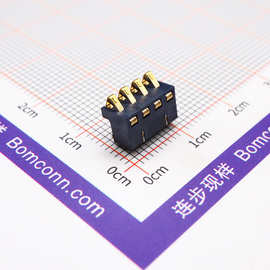 PH2.5正压式4pin弹片电源电池座塑高5.5mm弹片公座连接器SMT卧贴