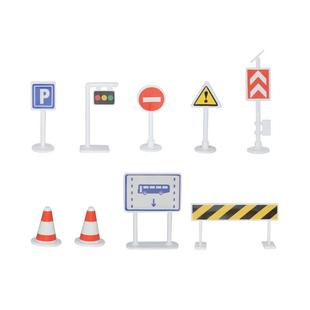 [Accessories] track car road sign traffic model props sand table scene matching toy signs
