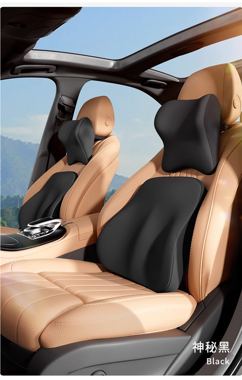 Cross-Border Car Headrest, Universal Car Lumbar Support for All Seasons, Memory Foam Lumbar Support, Car Pillow, Sedentary Car Neck Pillow