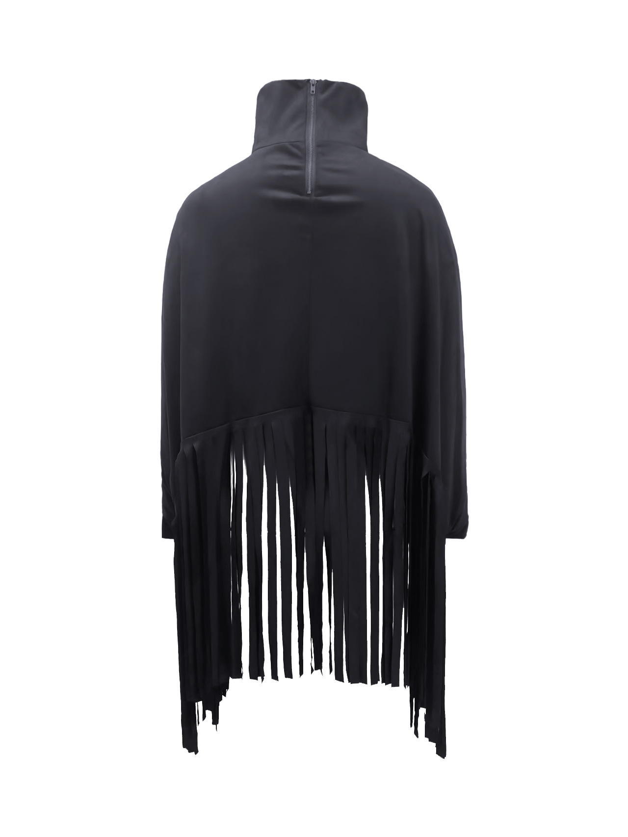 Women's fashion solid color long sleeve fringe top_voghion.com