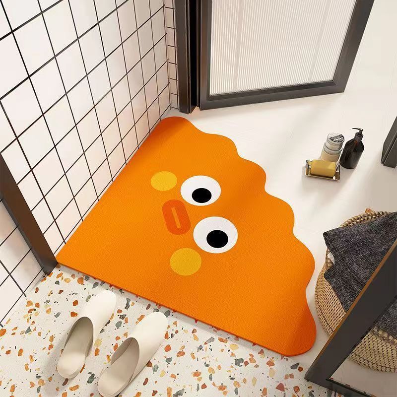 Alfombrilla de baño de dibujos animados absorbentes de agua, alfombra de secado rápido en la puerta del baño, alfombra de barro de diatomeas antideslizante resistente al desgaste