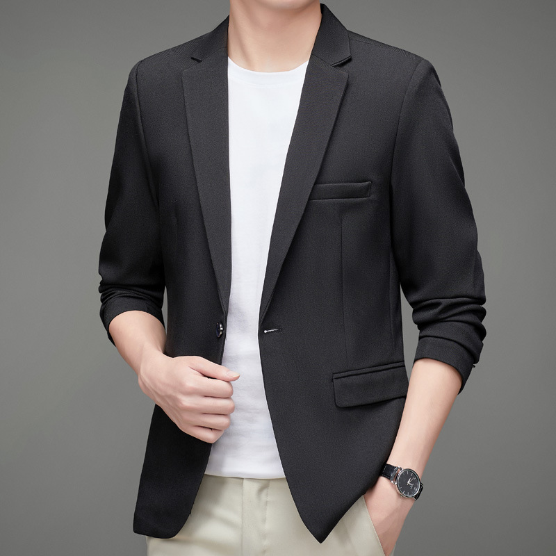 Nueva primavera y otoño traje de color sólido de los Hombres estilo coreano slim fit solo traje guapo un botón clásico capa superior moda
