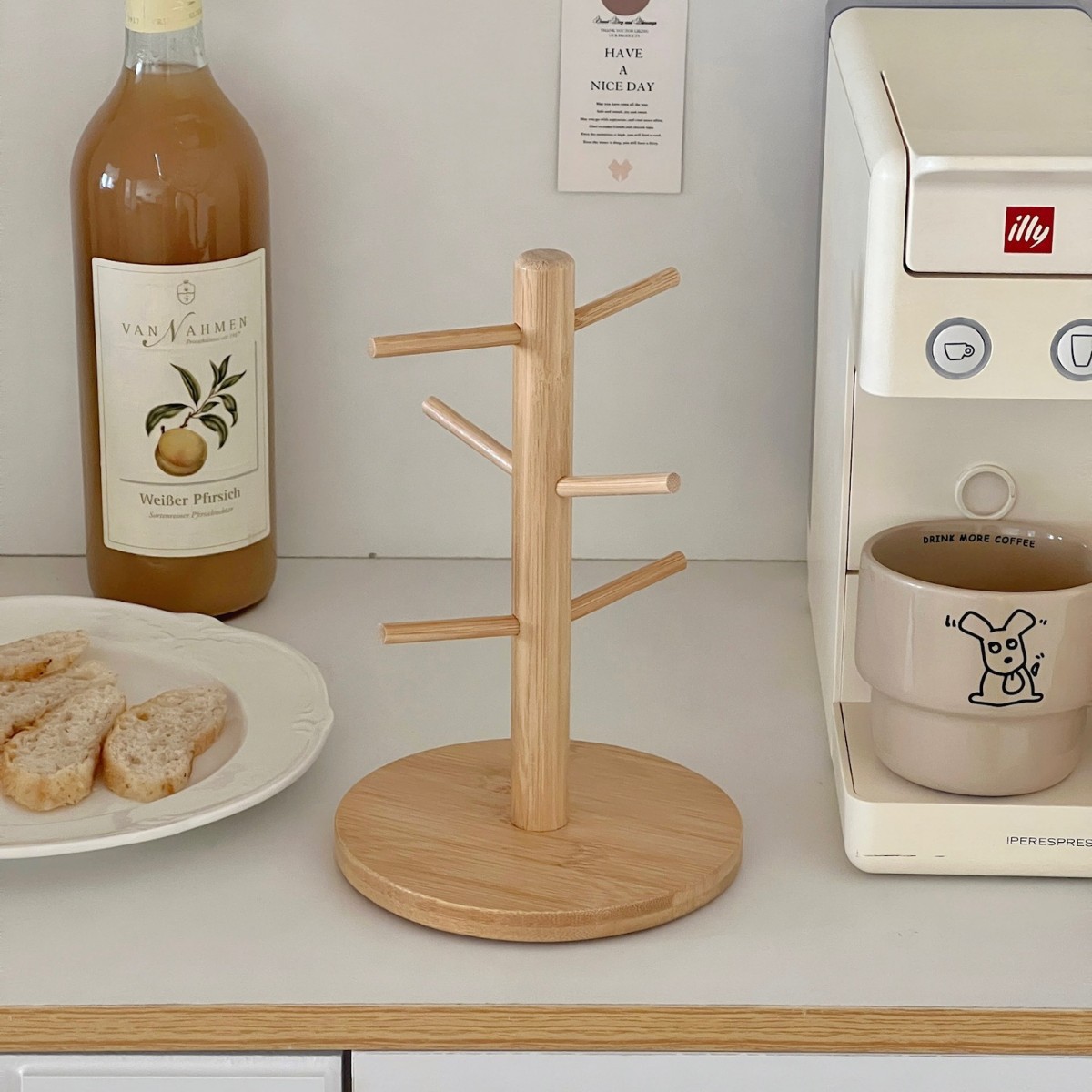 [Yuan Hibiscus Bamboo] Nanzhu Cup Holder Household Glass Hanger Cup Storage Rack Mug Water Cup Storage Rack