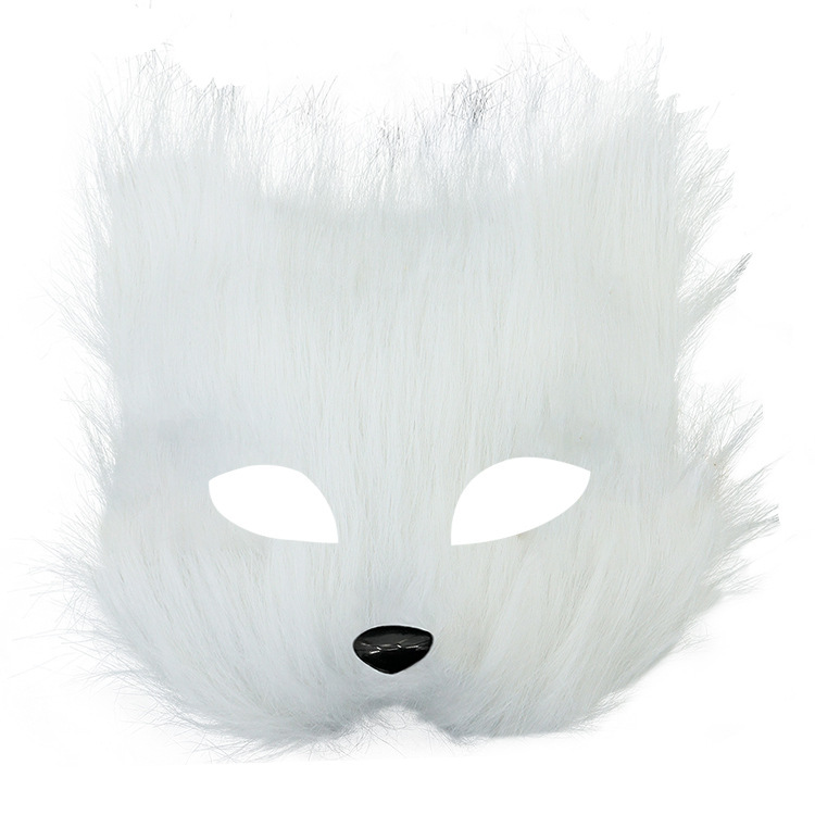 Ventas transfronterizas máscaras de zorro de pelo largo Halloween cos máscaras de cara de gato máscaras de cara de fiesta de baile