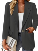 W 44121 Long Sleeve Solid Color Blazer ��ɫ����С��װ �羳��